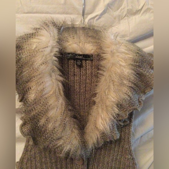 Sioni/women’s light brown fur collar vest PS - Picture 2 of 6